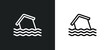 inundation icon isolated in white and black colors. inundation outline vector icon from insurance collection for web, mobile apps and ui.