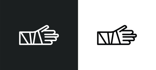 Wall Mural - hand accident icon isolated in white and black colors. hand accident outline vector icon from insurance collection for web, mobile apps and ui.