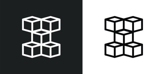 Sticker - cubes icon isolated in white and black colors. cubes outline vector icon from kid and baby collection for web, mobile apps and ui.