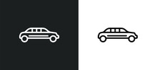 limousine icon isolated in white and black colors. limousine outline vector icon from luxury collection for web, mobile apps and ui.