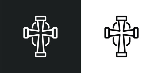 Sticker - christian icon isolated in white and black colors. christian outline vector icon from religion collection for web, mobile apps and ui.