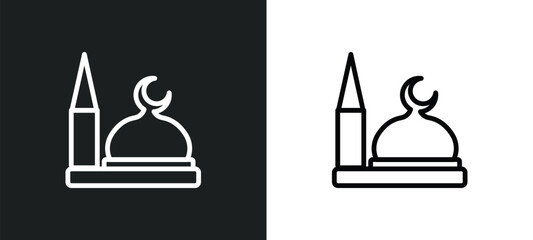 Wall Mural - mosque icon isolated in white and black colors. mosque outline vector icon from religion collection for web, mobile apps and ui.