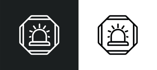 Wall Mural - alarm icon isolated in white and black colors. alarm outline vector icon from signs collection for web, mobile apps and ui.