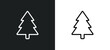 fir icon isolated in white and black colors. fir outline vector icon from winter collection for web, mobile apps and ui.