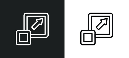 Wall Mural - expand tool icon isolated in white and black colors. expand tool outline vector icon from user interface collection for web, mobile apps and ui.