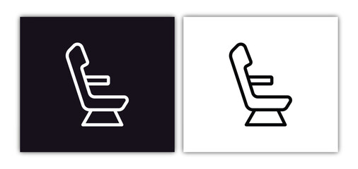 Wall Mural - airplane seat icon isolated in white and black colors. airplane seat outline vector icon from airport terminal collection for web, mobile apps and ui.