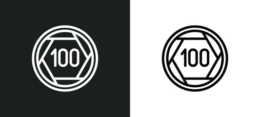 Wall Mural - speed limit 100 icon isolated in white and black colors. speed limit 100 outline vector icon from signs collection for web, mobile apps and ui.