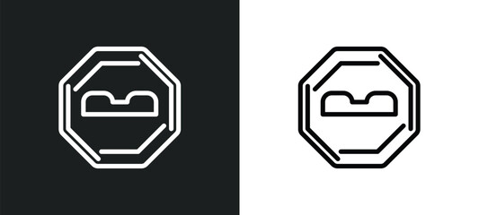 Wall Mural - bump icon isolated in white and black colors. bump outline vector icon from traffic signs collection for web, mobile apps and ui.