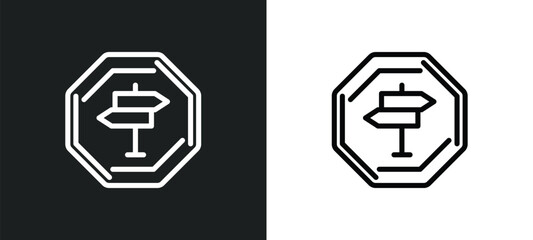 Canvas Print - crossroad icon isolated in white and black colors. crossroad outline vector icon from traffic signs collection for web, mobile apps and ui.