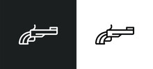 Musket Icon Isolated In White And Black Colors. Musket Outline Vector Icon From Weapons Collection For Web, Mobile Apps And Ui.