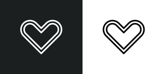 Sticker - valentines heart icon isolated in white and black colors. valentines heart outline vector icon from valentines day collection for web, mobile apps and ui.