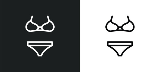 Wall Mural - swimsuit feminine icon isolated in white and black colors. swimsuit feminine outline vector icon from woman clothing collection for web, mobile apps and ui.