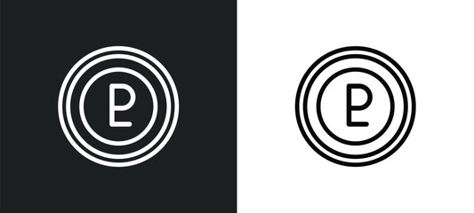 Canvas Print - pluto icon isolated in white and black colors. pluto outline vector icon from zodiac collection for web, mobile apps and ui.