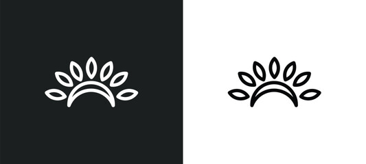 Canvas Print - headdress icon isolated in white and black colors. headdress outline vector icon from brazilia collection for web, mobile apps and ui.
