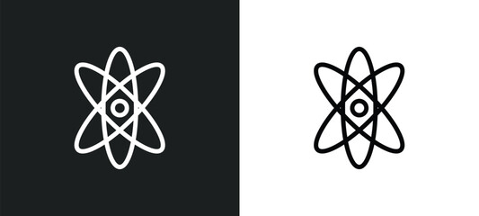atomic orbitals icon isolated in white and black colors. atomic orbitals outline vector icon from education collection for web, mobile apps and ui.
