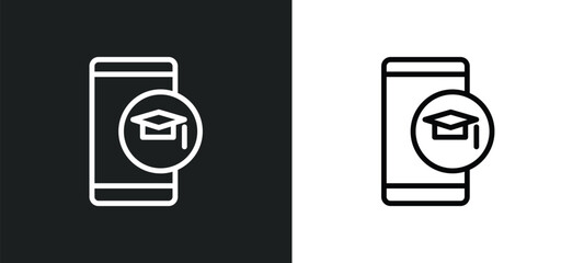 cellphone icon isolated in white and black colors. cellphone outline vector icon from education collection for web, mobile apps and ui.