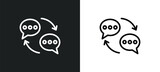 Fototapeta  - translate icon isolated in white and black colors. translate outline vector icon from multimedia collection for web, mobile apps and ui.
