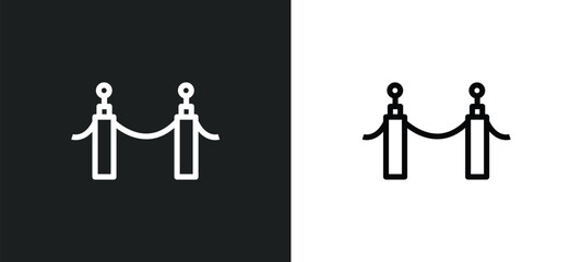 Wall Mural - museum fencing icon isolated in white and black colors. museum fencing outline vector icon from museum collection for web, mobile apps and ui.