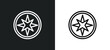azimuth compass icon isolated in white and black colors. azimuth compass outline vector icon from nautical collection for web, mobile apps and ui.