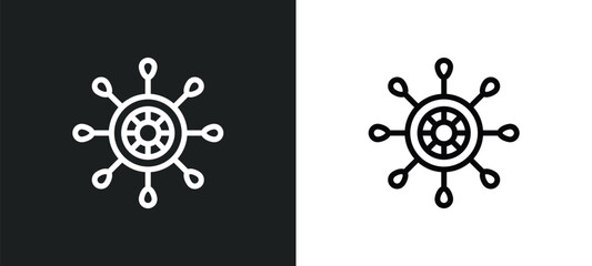 Wall Mural - boat rudder icon isolated in white and black colors. boat rudder outline vector icon from people skills collection for web, mobile apps and ui.