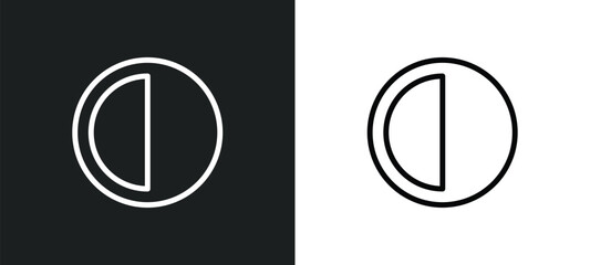 contrast icon isolated in white and black colors. contrast outline vector icon from photography collection for web, mobile apps and ui.