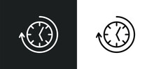 Time Passing Icon Isolated In White And Black Colors. Time Passing Outline Vector Icon From Productivity Collection For Web, Mobile Apps And Ui.
