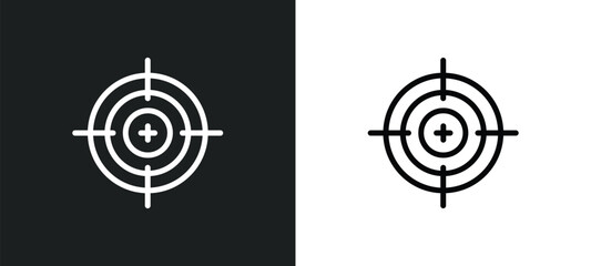 Wall Mural - gun target icon isolated in white and black colors. gun target outline vector icon from productivity collection for web, mobile apps and ui.