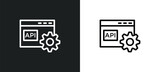 Fototapeta  - api icon isolated in white and black colors. api outline vector icon from programming collection for web, mobile apps and ui.