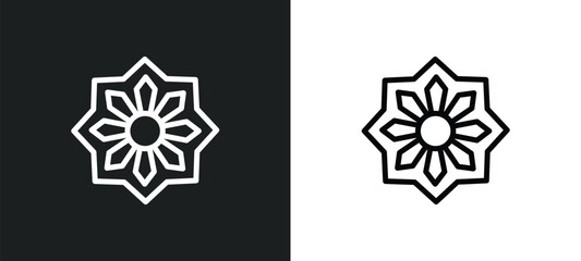 arabic art icon isolated in white and black colors. arabic art outline vector icon from religion collection for web, mobile apps and ui.