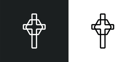 Sticker - christian reformed church icon isolated in white and black colors. christian reformed church outline vector icon from religion collection for web, mobile apps and ui.
