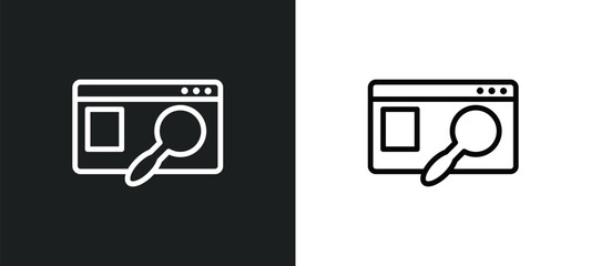 Wall Mural - search engine icon isolated in white and black colors. search engine outline vector icon from search engine optimization collection for web, mobile apps and ui.