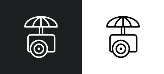 Canvas Print - ice cream cart icon isolated in white and black colors. ice cream cart outline vector icon from season collection for web, mobile apps and ui.