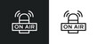 on air icon isolated in white and black colors. on air outline vector icon from signaling collection for web, mobile apps and ui.