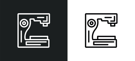 Wall Mural - sewing clip art icon isolated in white and black colors. sewing clip art outline vector icon from sew collection for web, mobile apps and ui.