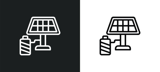 Sticker - solar battery icon isolated in white and black colors. solar battery outline vector icon from technology collection for web, mobile apps and ui.