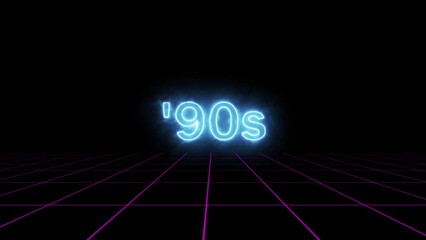 Canvas Print - retro 90.s animation style on black background