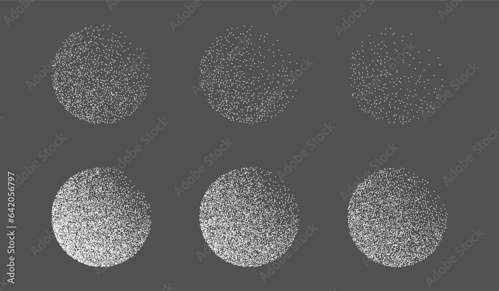 Circles noise texture dotwork grain on dark background. Pointillism ...