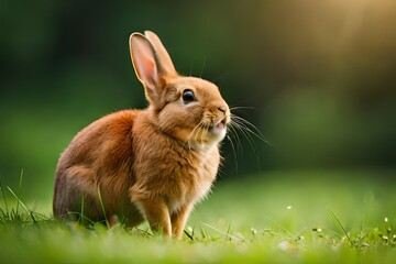 Wall Mural - rabbit in the grass