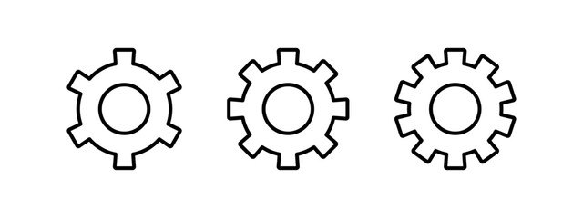 Fototapete - settings gear icon set. setting icon symbol , flat gear wheel tool icons , black Cogwheel sign 