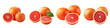Sicilian orange displayed against transparent background with sharp focus and silhouette