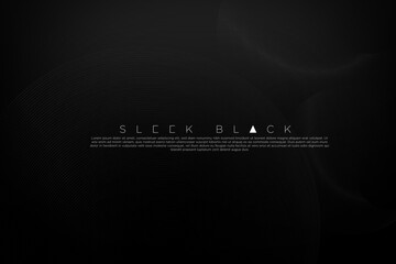 Sleek Monochromatic Black Background with subtle geometric rings. Backdrop for poster, banner, website, flyer, presentation, wallpapers, designs, cards. Editable Vector Illustration. EPS 10
