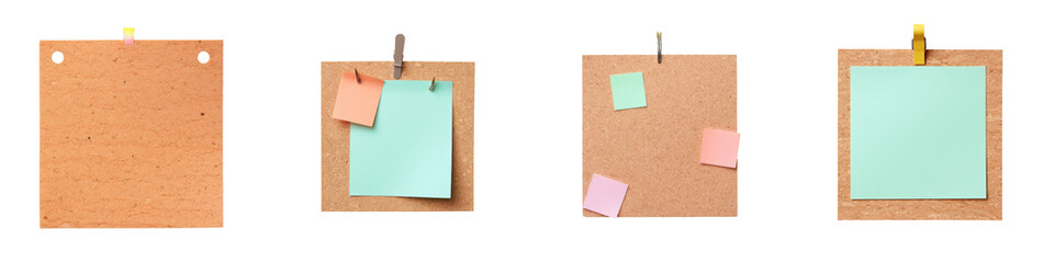 Sticker - Empty space on cork board for reminder note transparent background