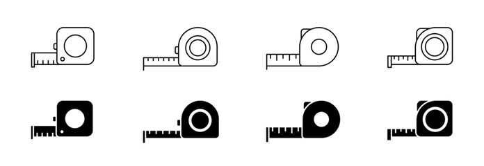 Measure tape vector icon. Measure meter tape collection. Measurement ruler tape construction. EPS 10