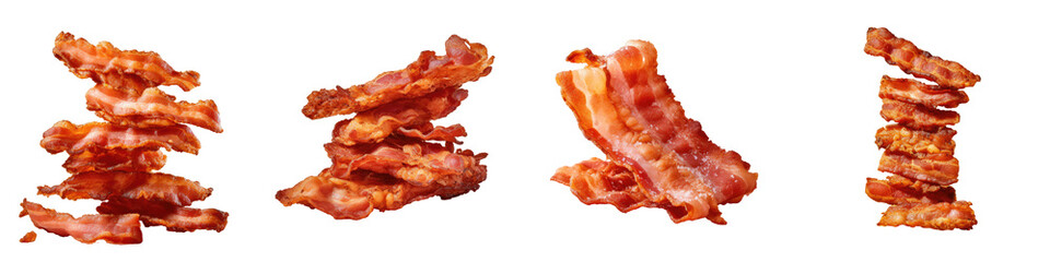 Canvas Print - Crispy bacon on a transparent background