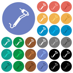 Poster - Dental drill round flat multi colored icons