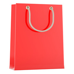 Poster - Red shopping bag, 3D rendering isolated on transparent background