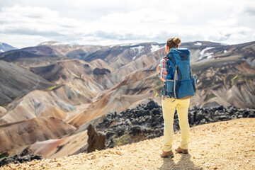 Poster - The family went hiking in Landmanloer Park in Iceland