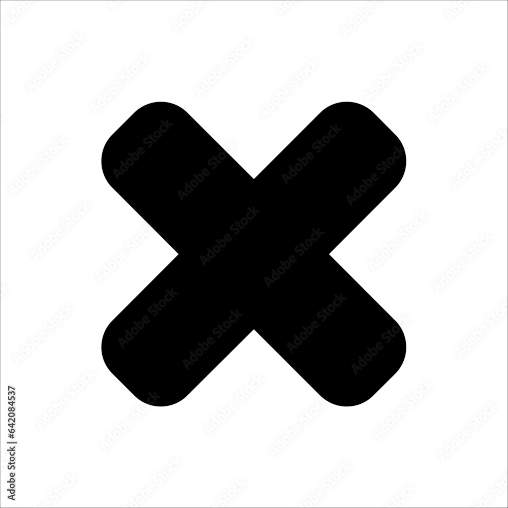 delete icon or cancel icon. for web design, vector isolated on white background.