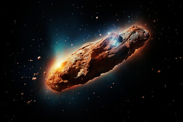 Wall Mural - asteroid in outer space. generative ai