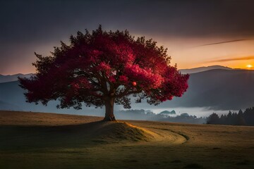 Wall Mural - sunset in the mountains